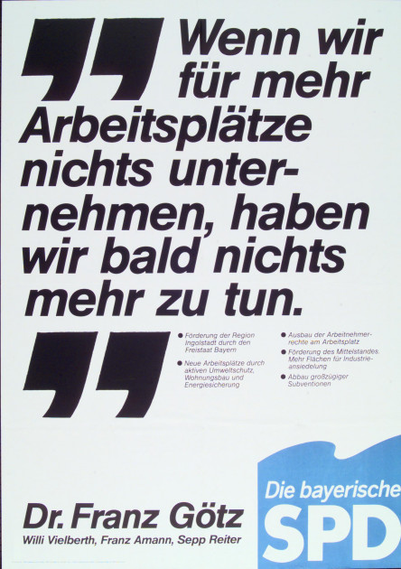Dokumente Bild 153: Plakat der SPD 1982 [Archiv der Sozialen Demokratie]