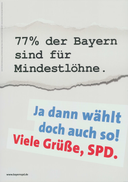 Dokumente Bild 175: Plakat der SPD 2008 [Archiv der Sozialen Demokratie]